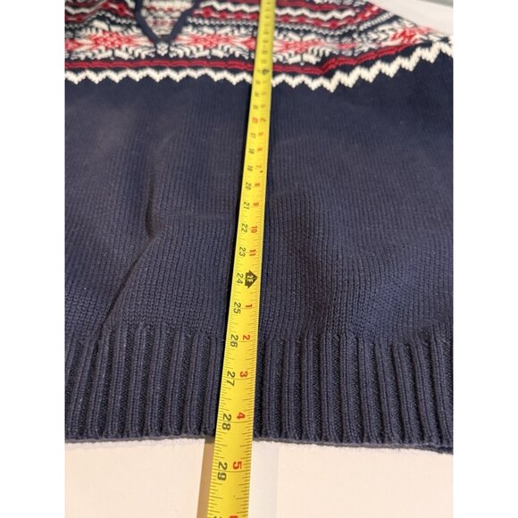 IZOD Men's 1/4 Zip Sweater Size XL Fair Isle Heavy Knit Ski Holiday Preppy - Picture 7 of 8